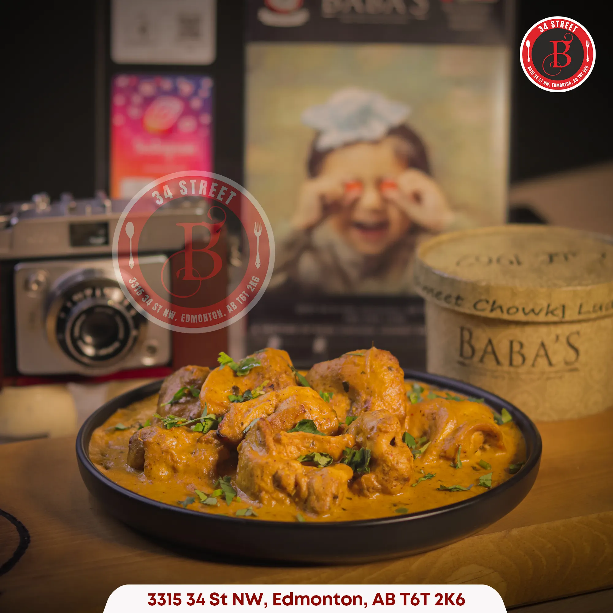BABA'S Butter Chicken – signature creamy butter chicken at Baba Chicken Edmonton